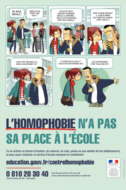 l'homophobie n'a pas sa place à l'école